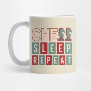 Vintage chess set player Chess Sleep Repeat T-shirt Mug